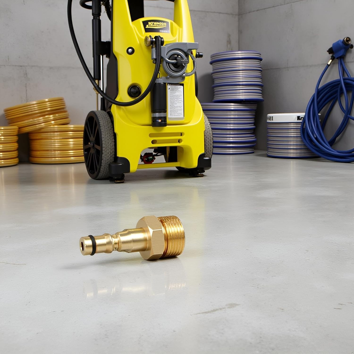 Universal M22 Pressure Washer Hose Connector – Gold-Plated Quick Connect Design