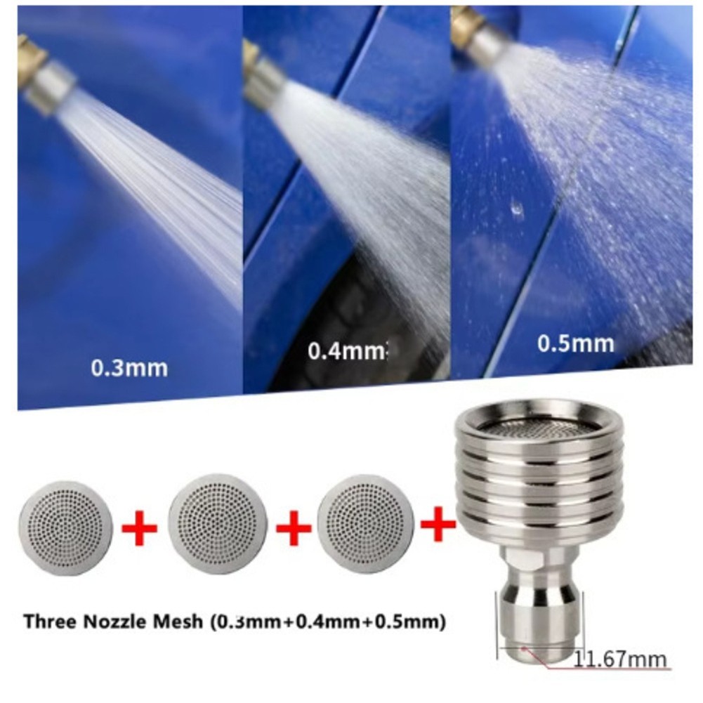 Set of 2 Stainless Steel Pressure Washer Nozzle Tips for Soft Wash Shower