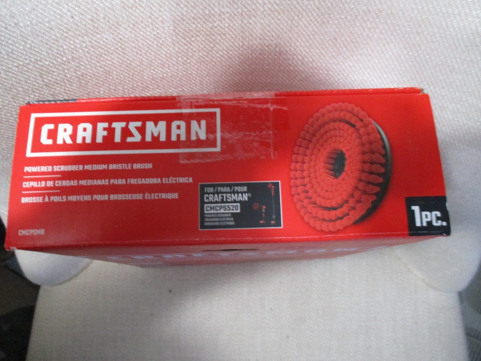 NEW CRAFTSMAN Power Scrubber Medium Bristle Brush-RED- CMCPSMB- Free Ship