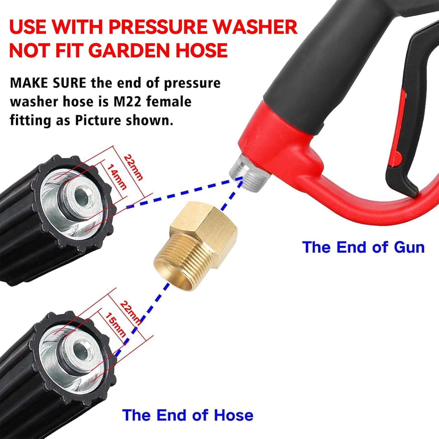Heavy-Duty Pressure Washer Gun with 30-Degree Curved Rod & Quick Connect Fitting