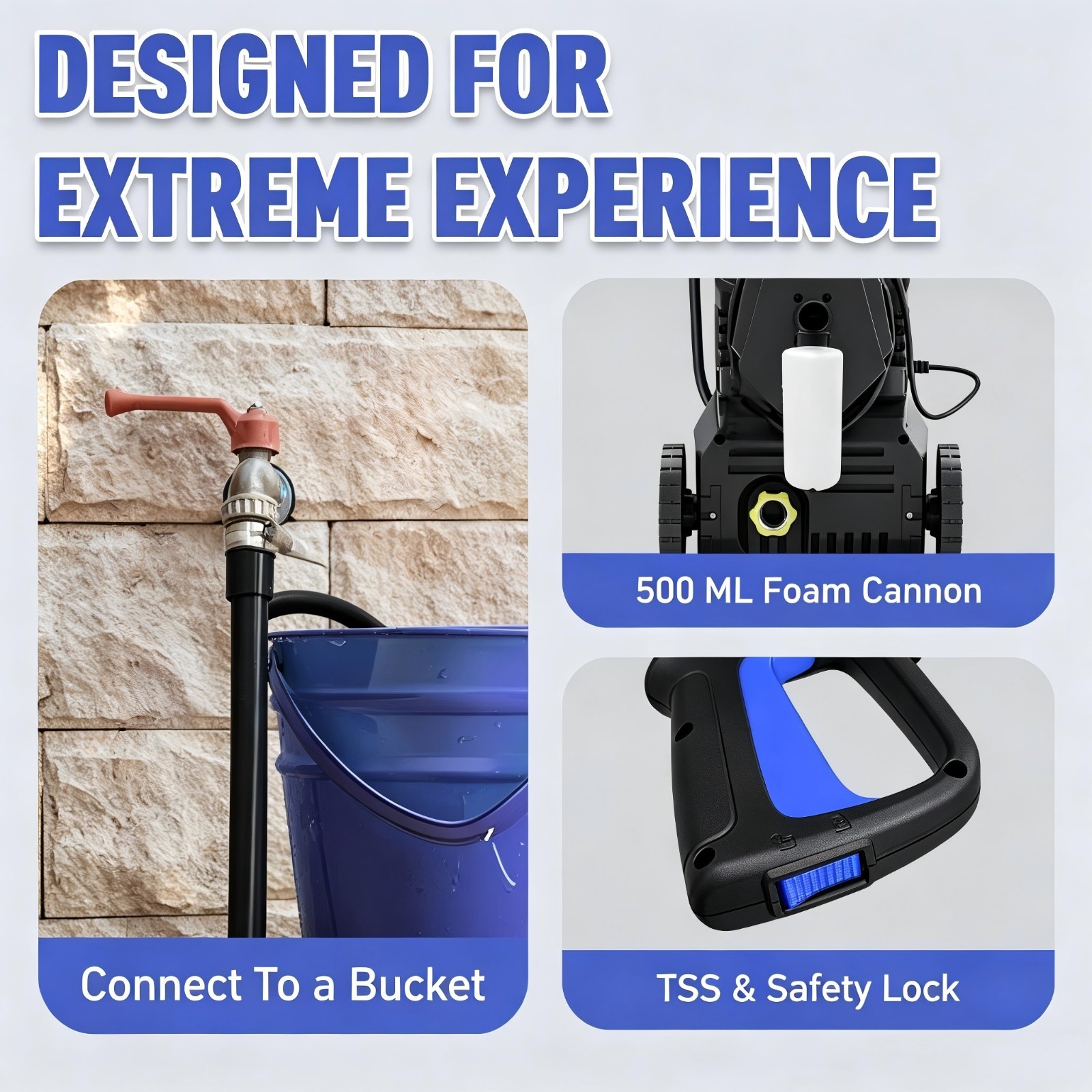 Pressure Washer 4200PSI 2.5GPM, Steel Lance, Total Stop System, for Car Wash