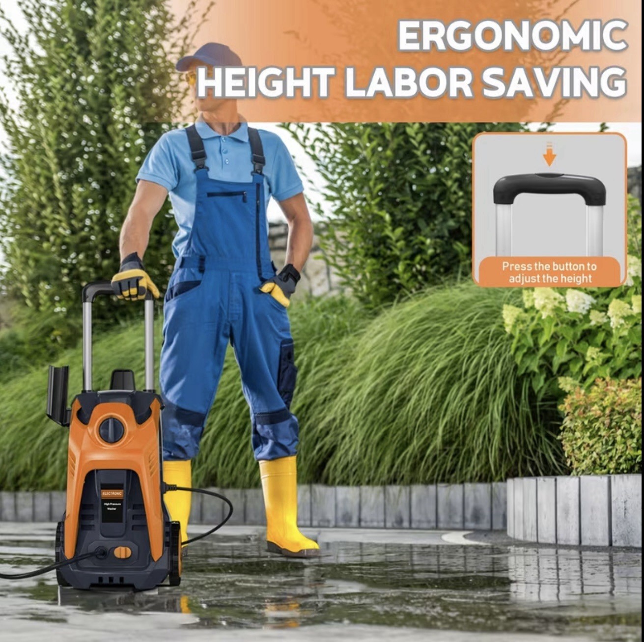 Electric Pressure Washer 5000 PSI 3.2 GPM w/ Foam Cannon 25FT Hose Reel