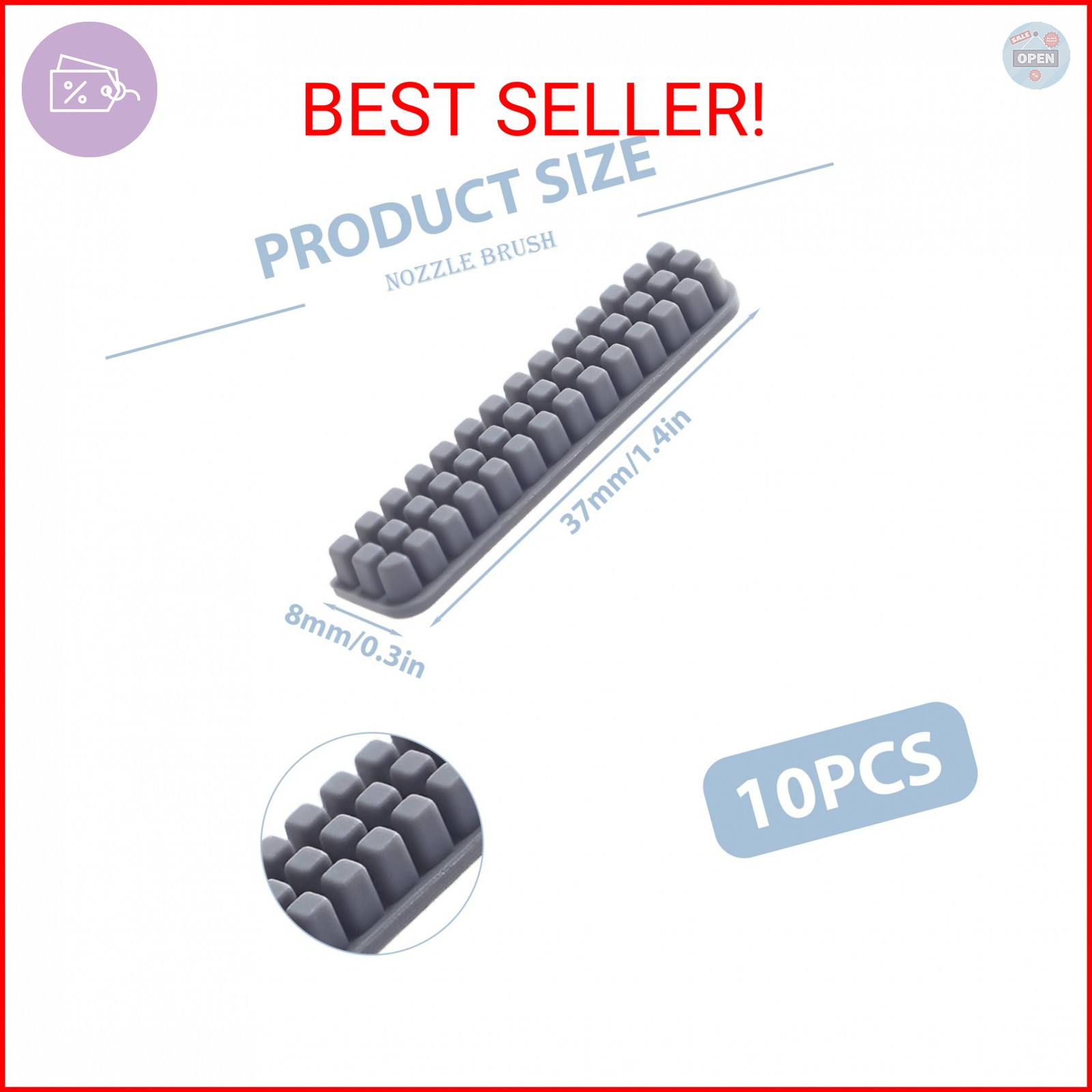 10 Pcs Nozzle Brush Replacement for Bambu Lab A1 Silicone Nozzle Wiper 3D Printe
