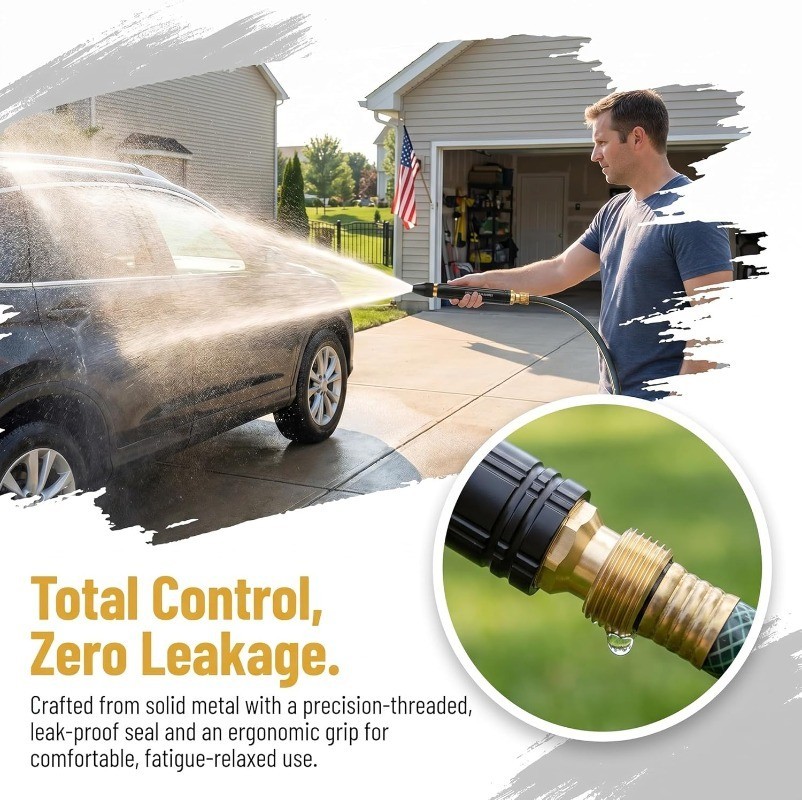 Larnto High Pressure Hose Nozzle Water Gun for Car Wash Garden Pressure Booster