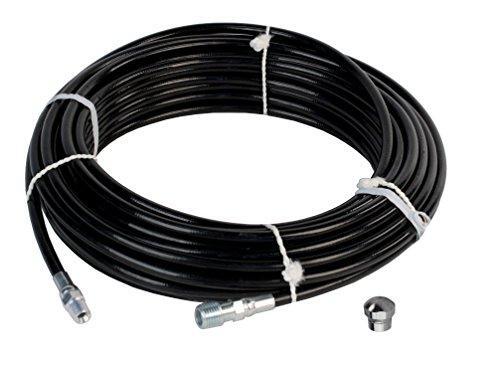Sewer Jetter Kit 1/8″ NPT x 50′ Hose & 4.0 Orifice Button Nose Nozzle 4000 PSI