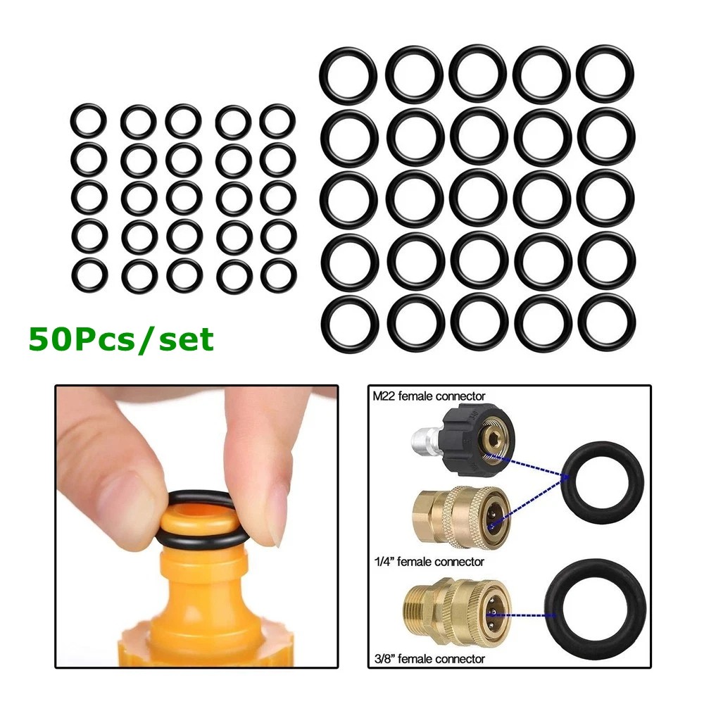 50Pcs For 1/4″ 3/8″ M22 High Quality O Rings Hose Washer Kit Pressure Washer