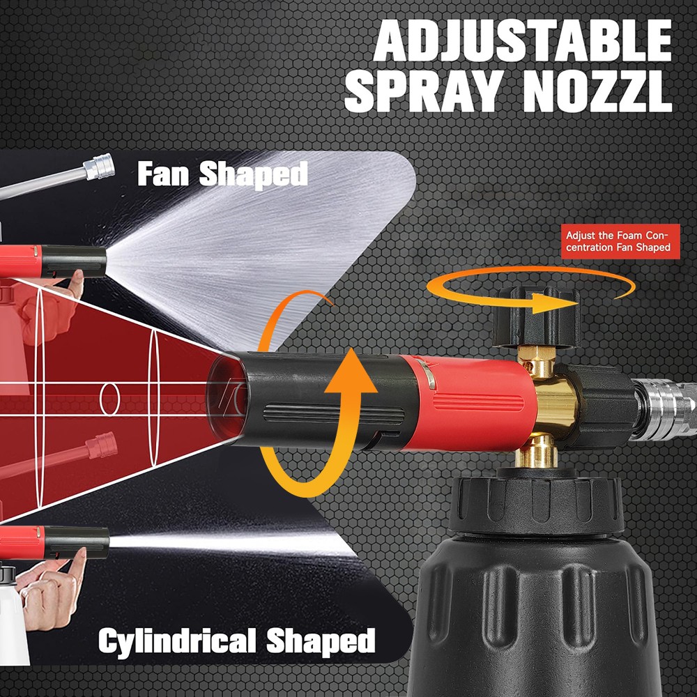 Foam Cannon up to 4000 PSI, Pressure Washer Foam Cannon with 1/4” Quick Connect