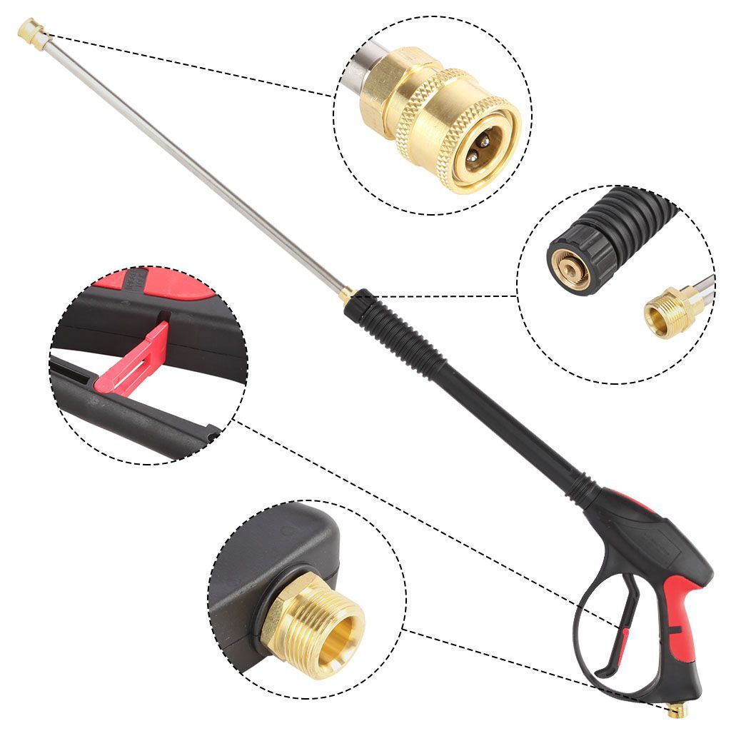 4000PSI High Pressure Car Power Washer Spray Gun Wand Lance Nozzle Tips Kit