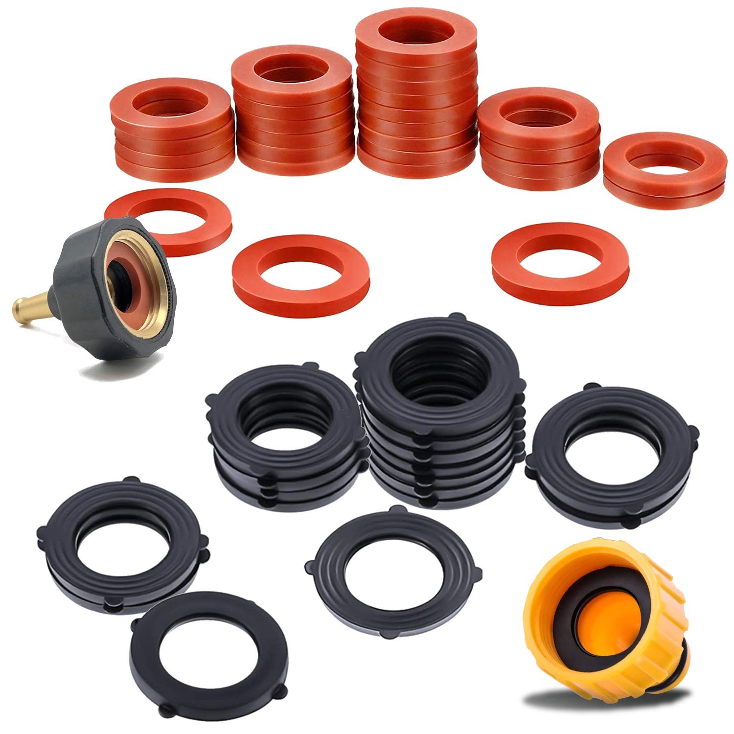 50 Pack Garden Hose Washers, Fit All ¾” Standard Water Hose Washers and Fauce…