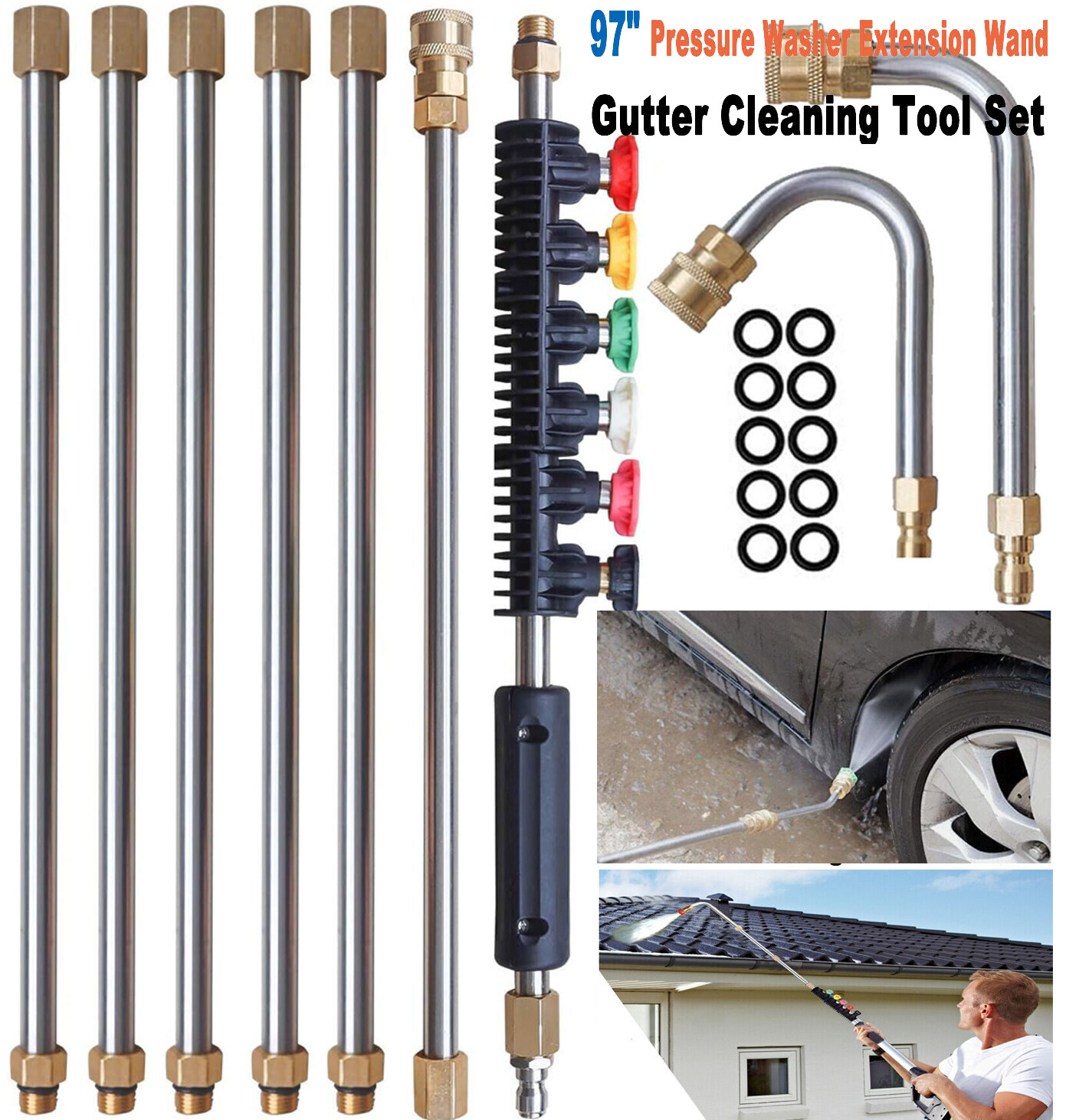 Upgraded Pressure Washer Extension Wand,Replaceable Power Washer Lance 120” 4000