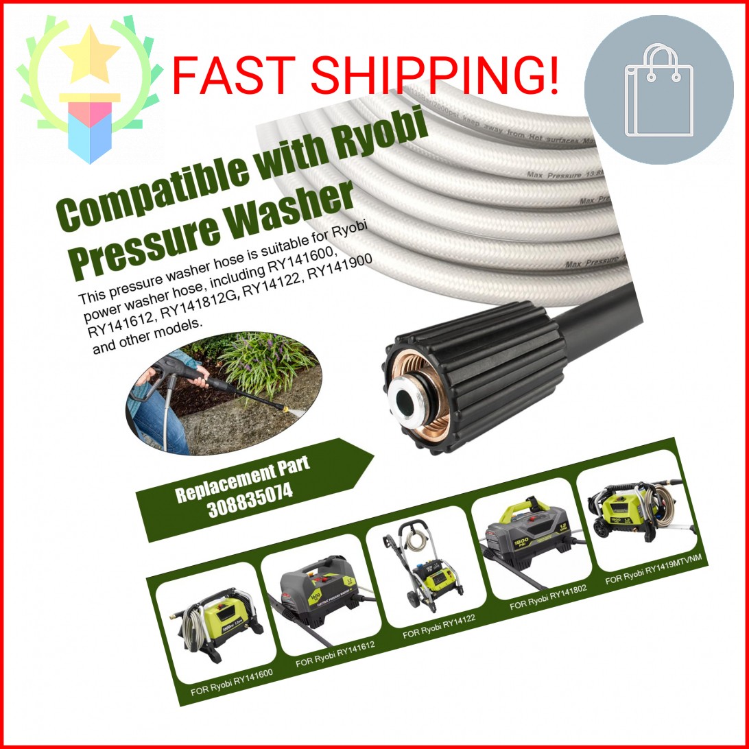 Pressure Washer Hose for Ryobi Power Washer Hose Replacement Ryobi Electric Powe