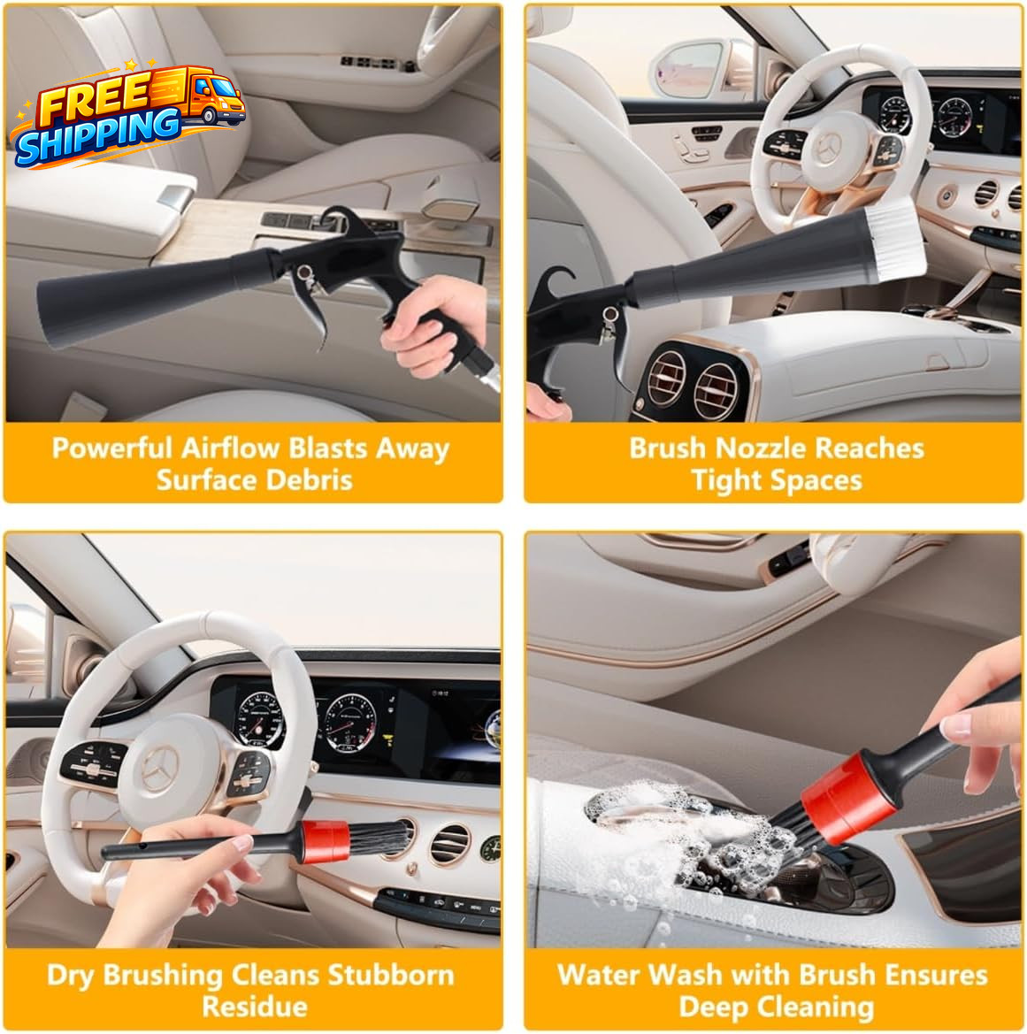 Tornado Detailing Car Cleaning Gun with Metal Nozzle Interior Drying Air Gun