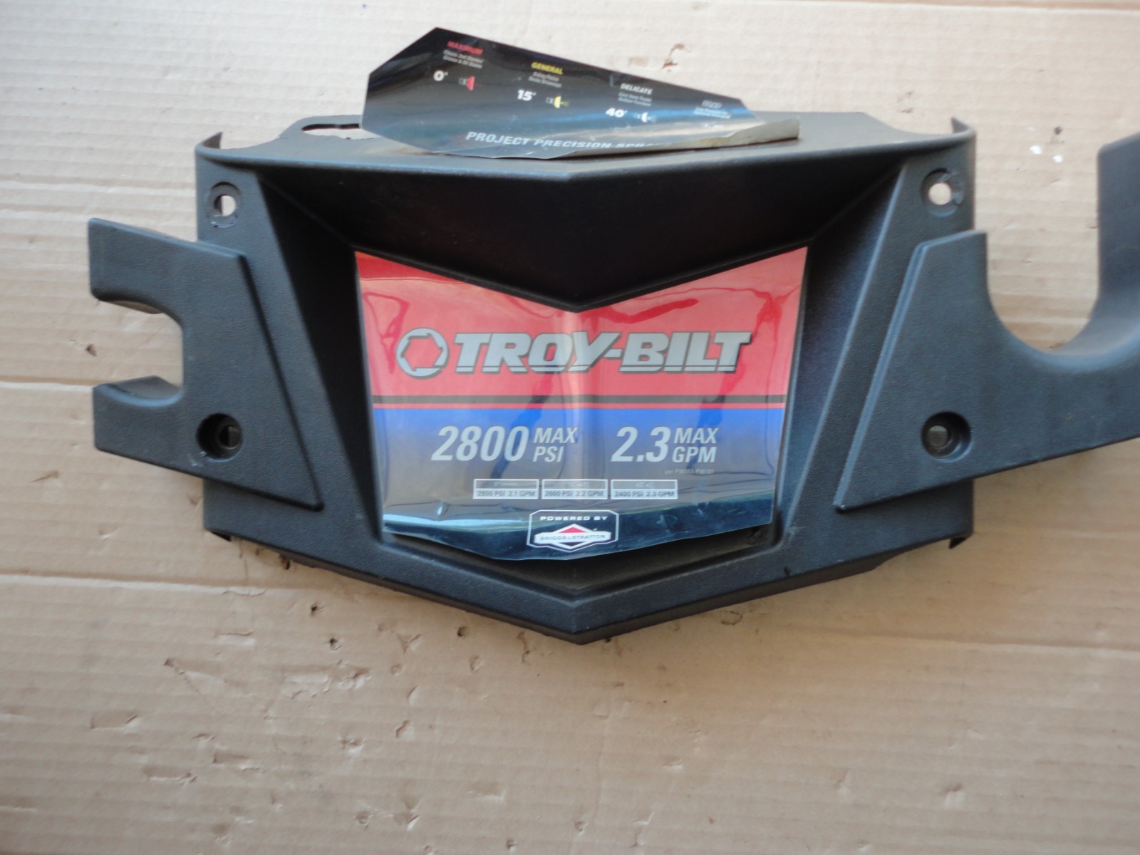 020486 Troy-Bilt 2,700 2800 PSI Pressure Washer BILLBOARD PLASTIC
