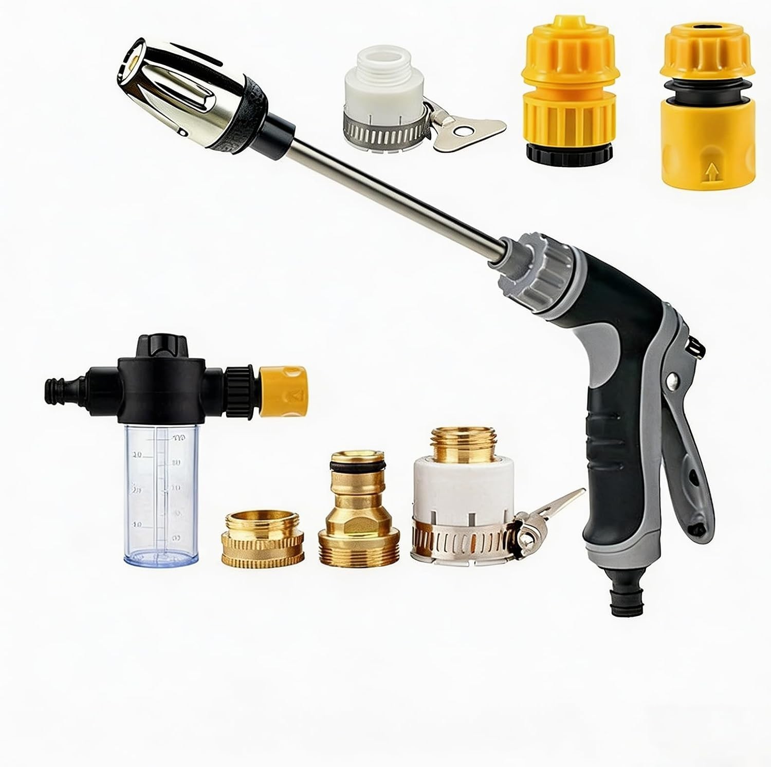 Pressure Washer with Stainless Steel Long Handle, 3 Adjustable Spray Modes, Suit