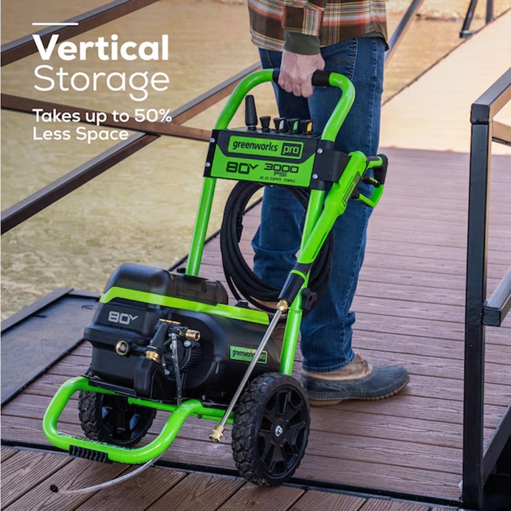 Greenworks 80V 3000PSI Pressure Washer w/ (2)x5Ah Battery & DualPort Charger