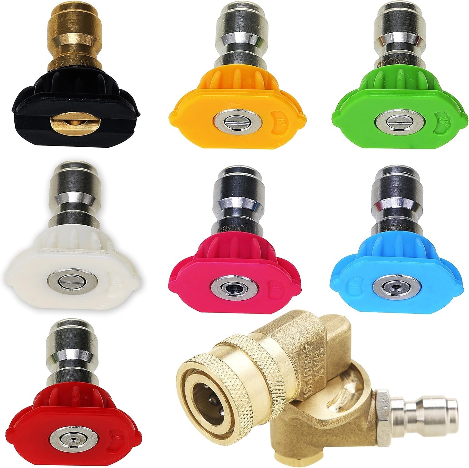 High-Pressure Washer Accessory Set with 7 Nozzles and Quick Connect Coupler