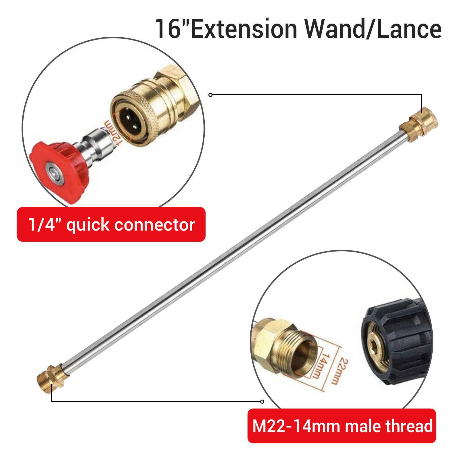 4000PSI High Pressure Car Power Washer Gun Spray Wand Lance Nozzle and Hose Kit