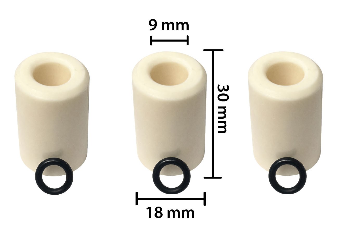 3-pack FITS Comet Pump CERAMIC PISTON 18mm 0202.0018.00 (0202001800) 18x9x30