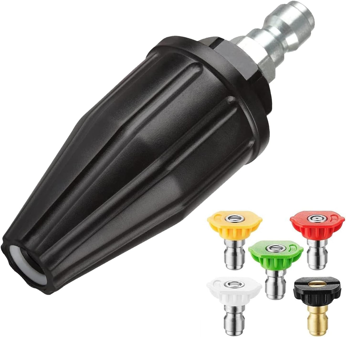 Pressure Washer Turbo Nozzle Tips, 360° Rotating Turbo with 5 Spray Nozzles, …
