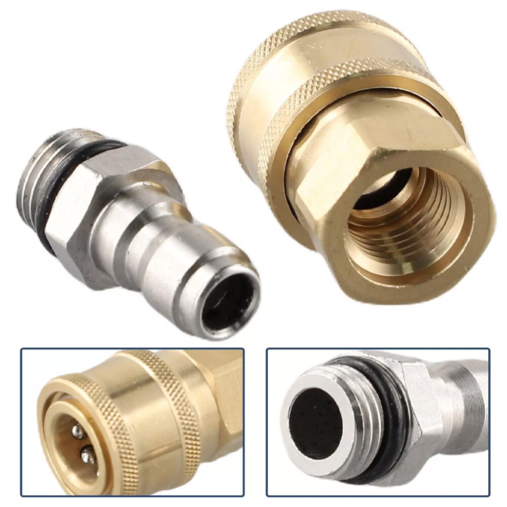 2x Pressure Washer Quick Release Connector Brass Tube Fitting 1/4 Male M22/14
