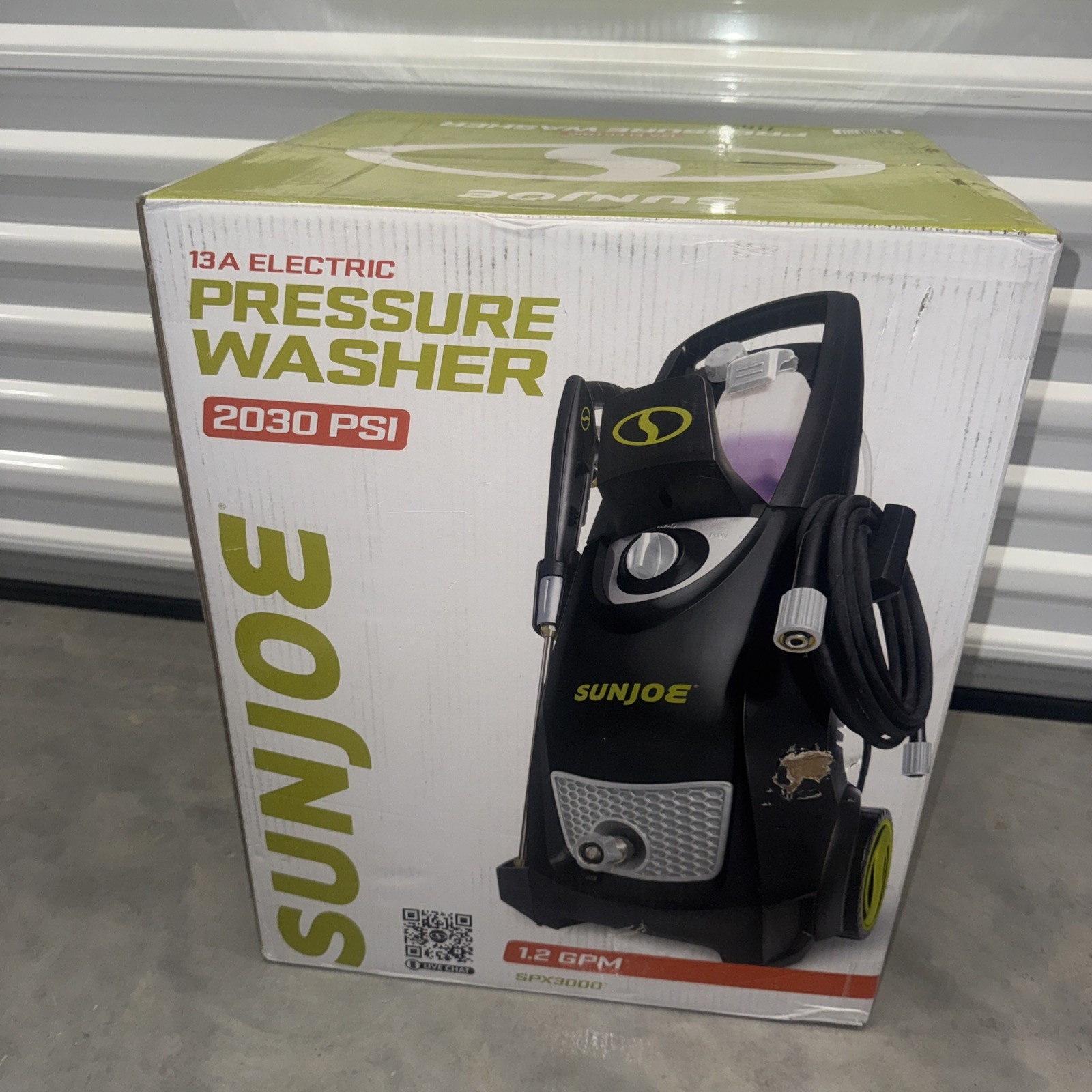 Sun Joe SPX3000 2030 PSI 1.2 GPM Electric Pressure Washer -Green