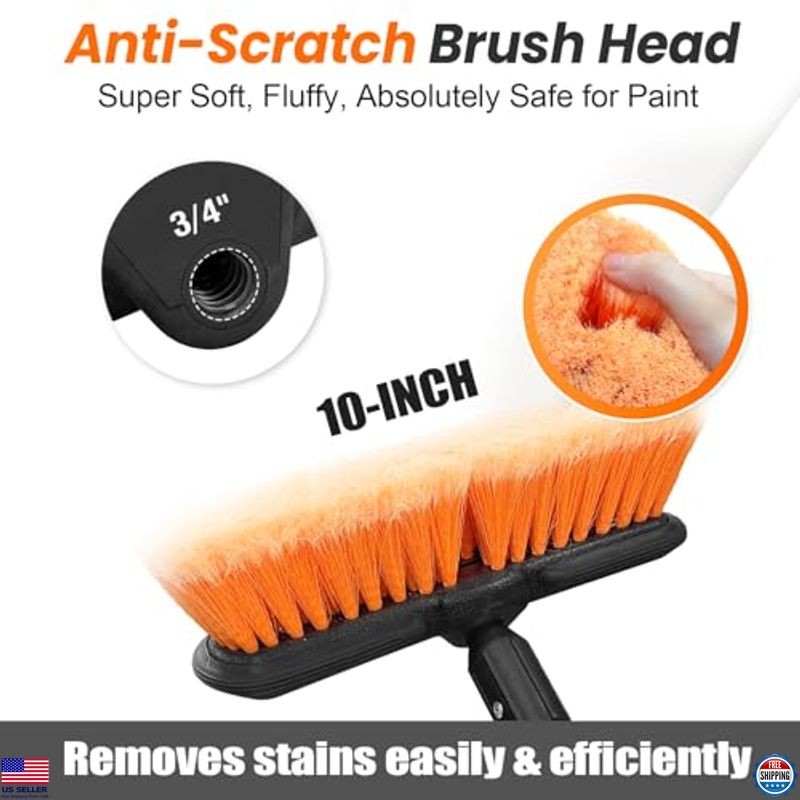 65″ Car Wash Brush with Extension Pole, Soft No Scratch Cleaning Tool for