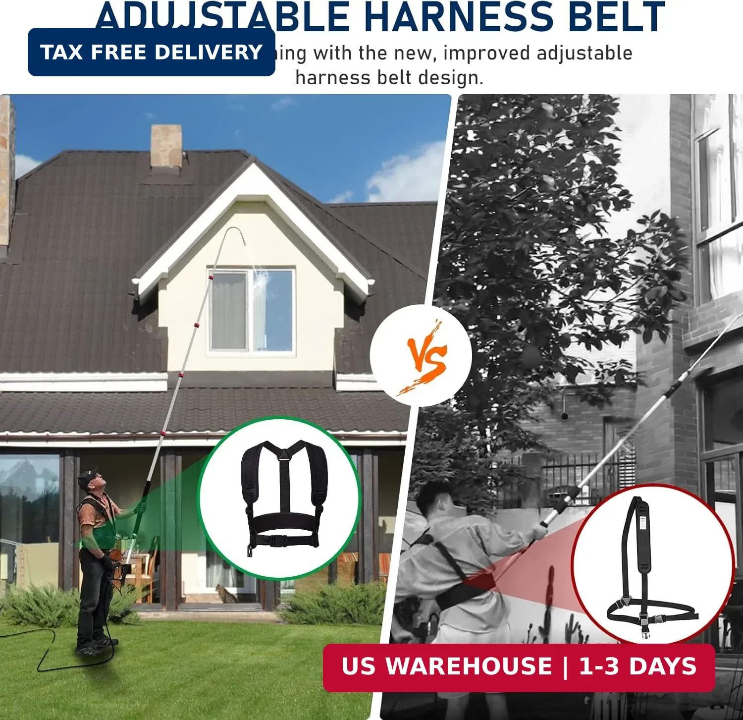 Pressure Washer Extension Wand 24FT, Gutter Cleaning Tools from The Ground with