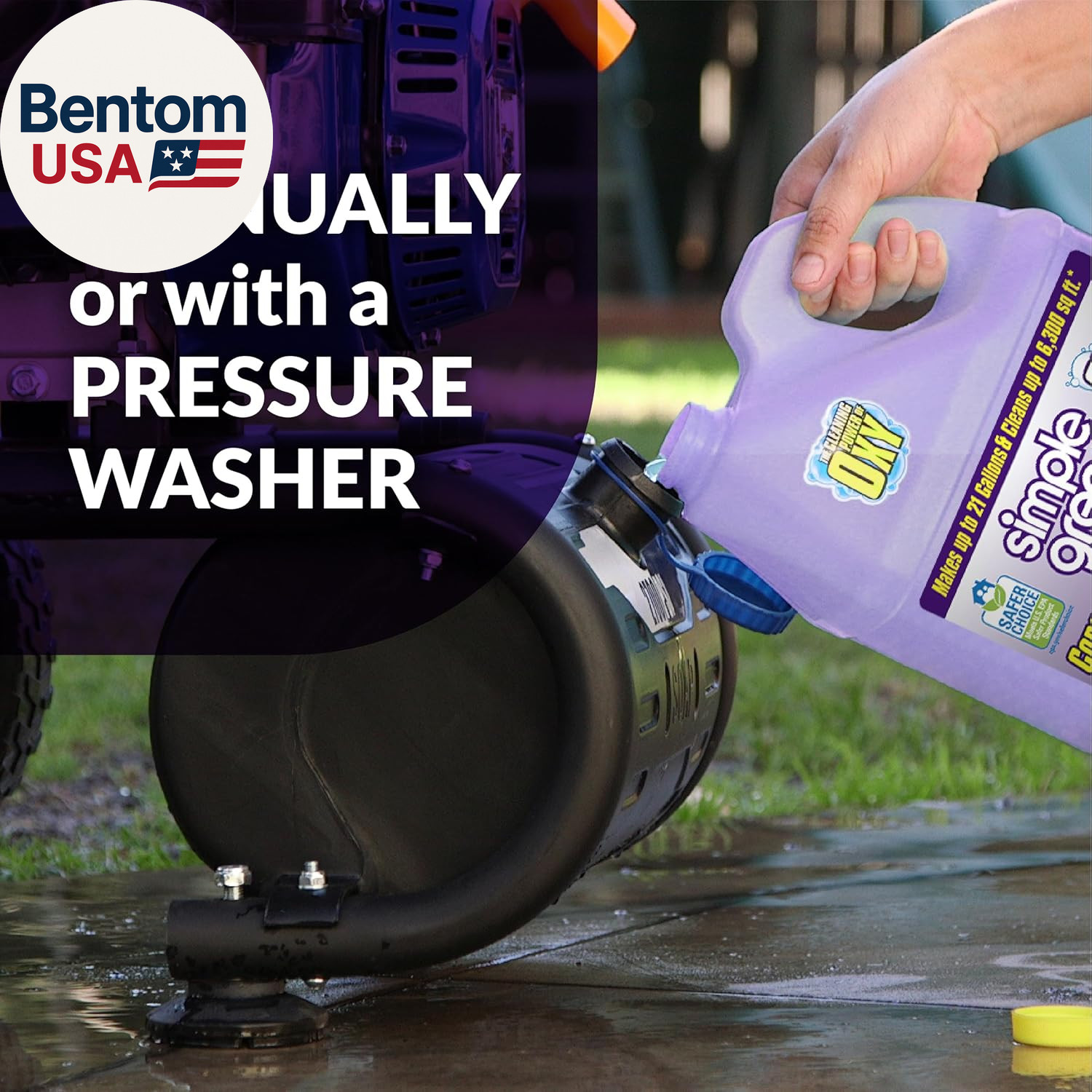Oxy Solve Concrete and Driveway Pressure Washer Cleaner, Purple, Unscented, 128
