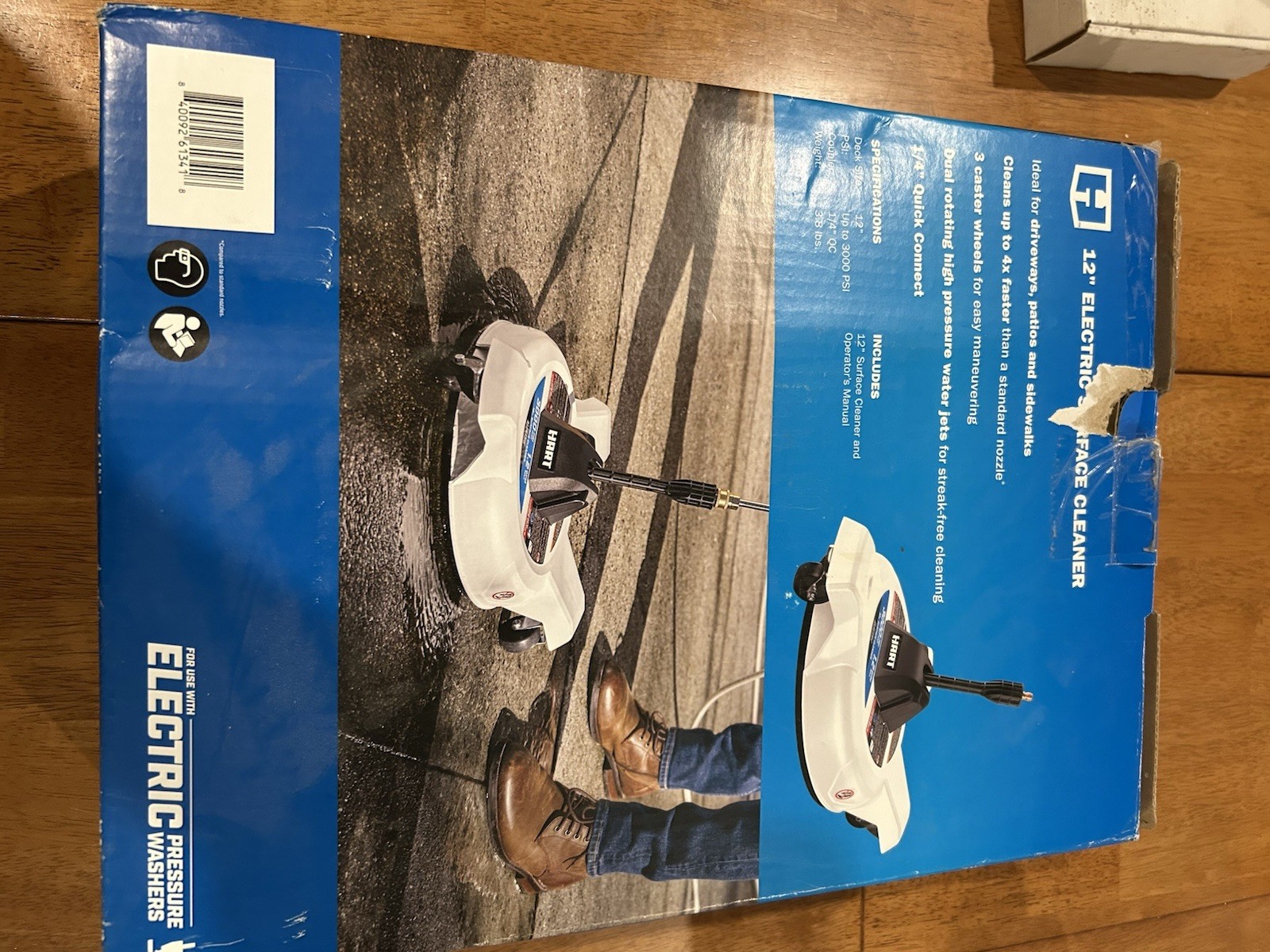 HART 12 in. 3000PSI Electric Pressure Washer Surface Cleaner with Casters