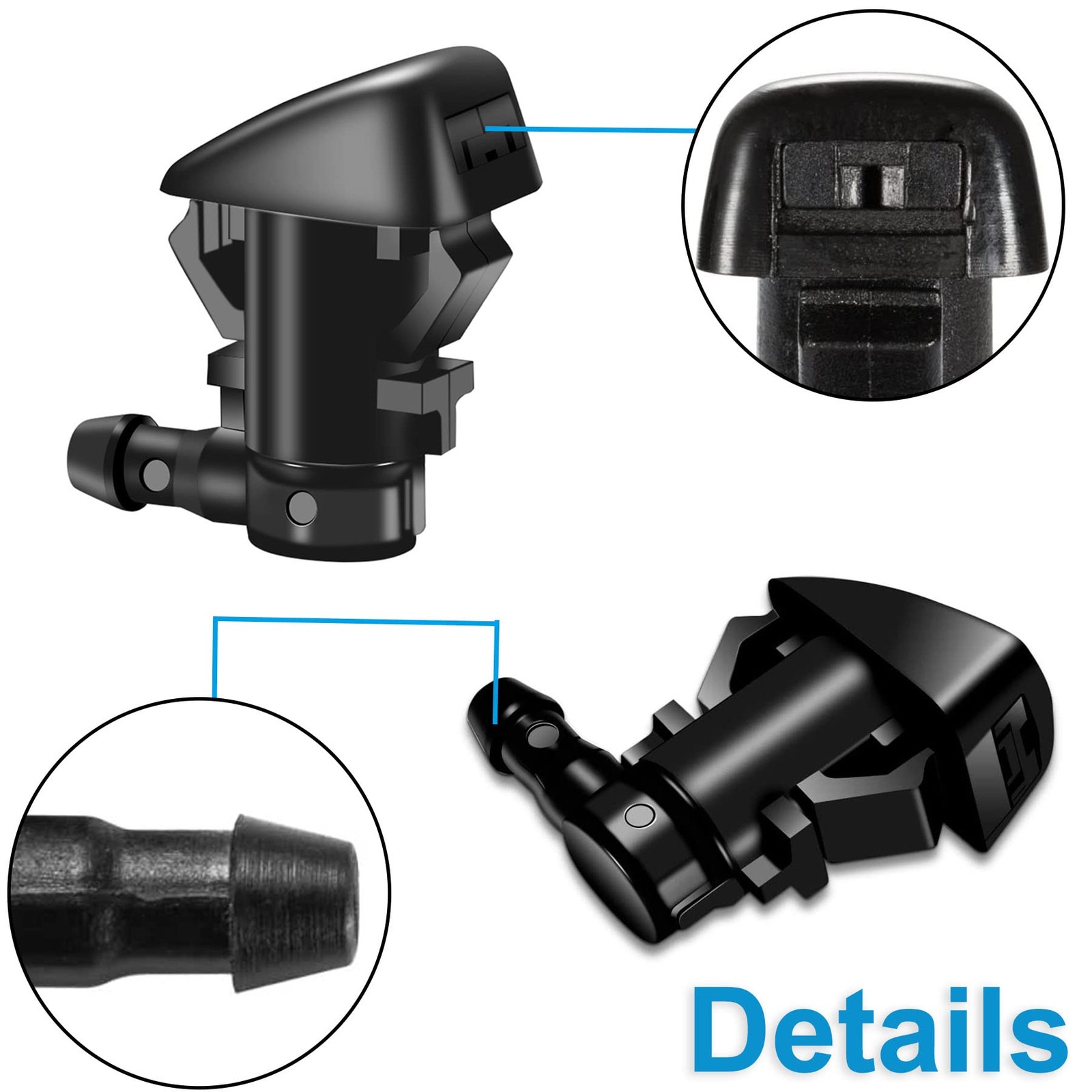 Belleone Windshield Washer Nozzle Kit Compatible with 2005-2016 Jeep Grand Ch…