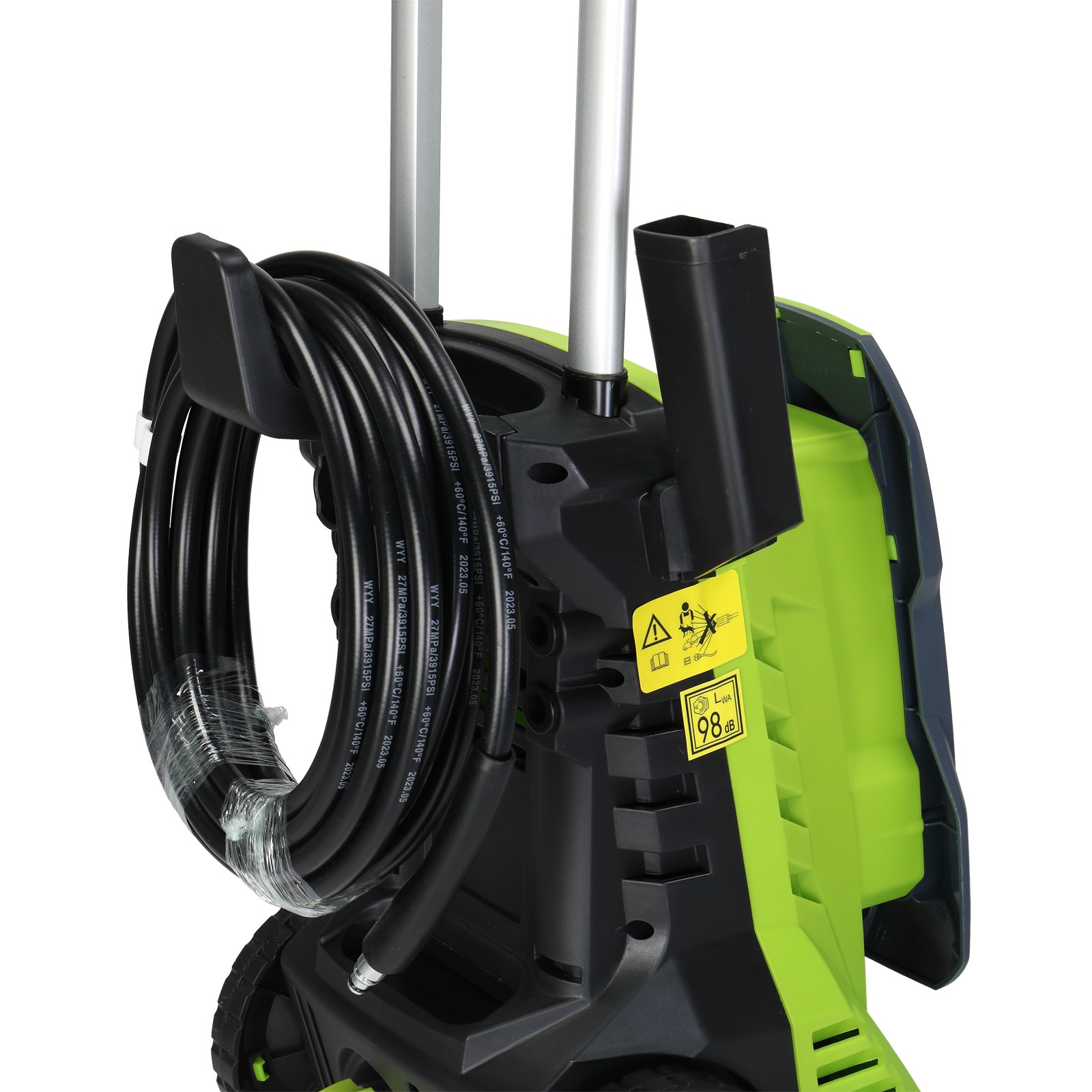 Portable Pressure Washer 4500PSI Max with 4 Nozzles and Telescopic Handle Green