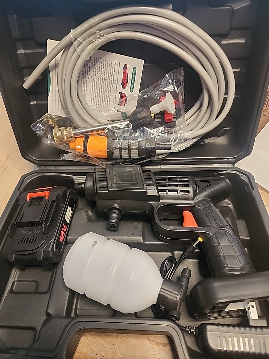 Electric Cordless High Pressure Washer Portable Power Cleaner Kit With 2 Nozzle
