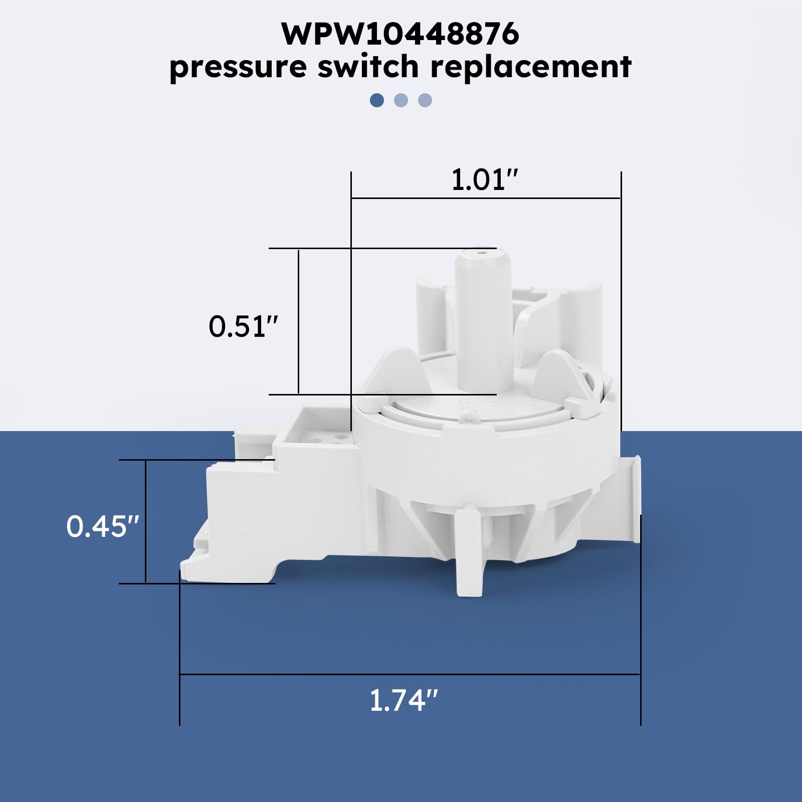 WPW10448876 Washer Water-Level Pressure Switch – Replacement for Whirlpool AP…