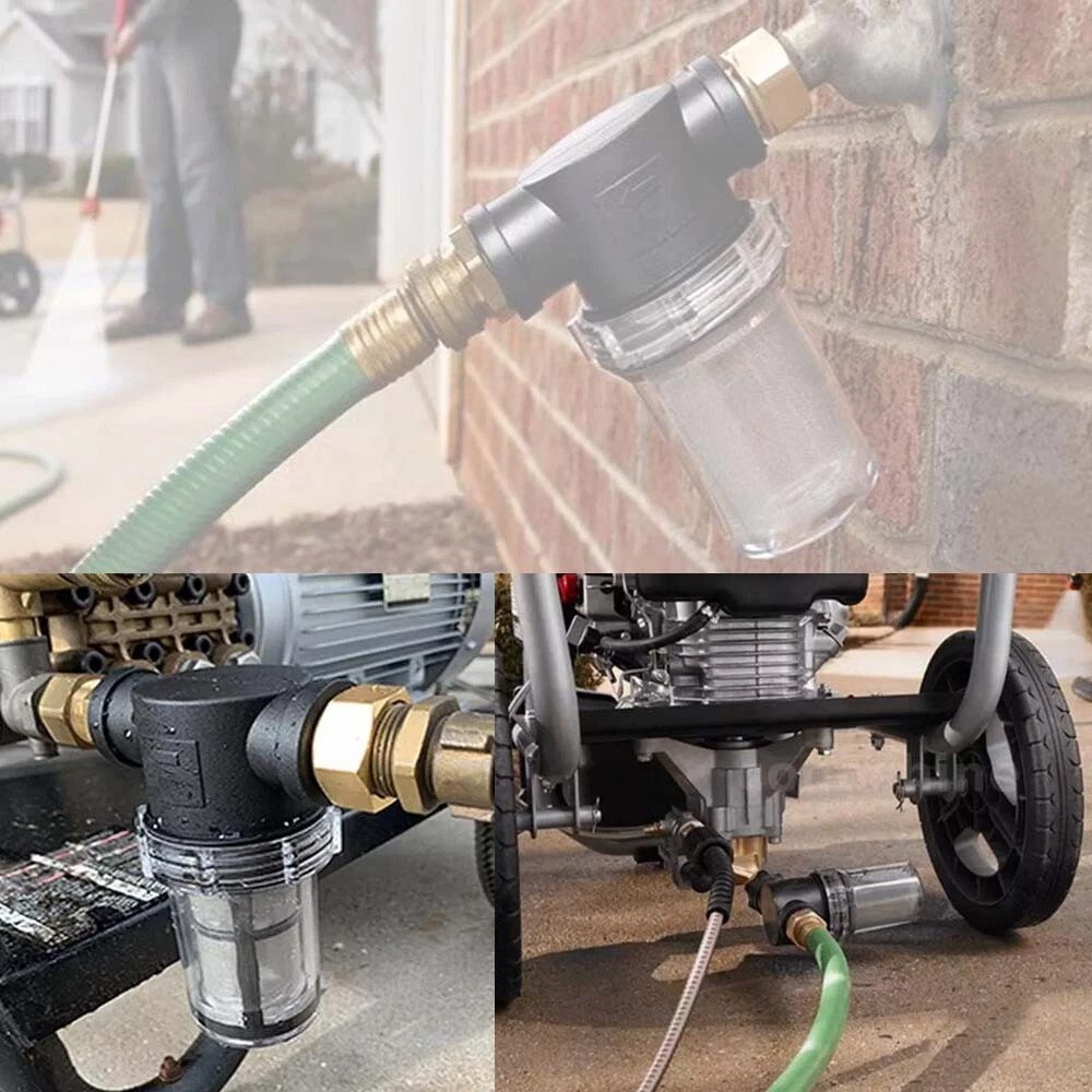 Garden Hose Inlet Filter Inline Water Pressure Washer Sediment Filter