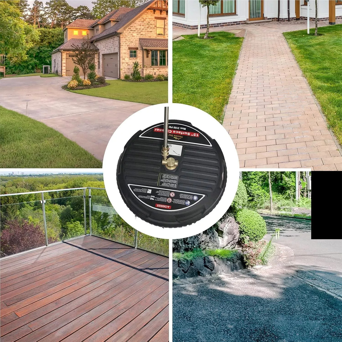 15 Inch Pressure Washer Surface Cleaner 4000PSI Power Washer Attachment for Deck