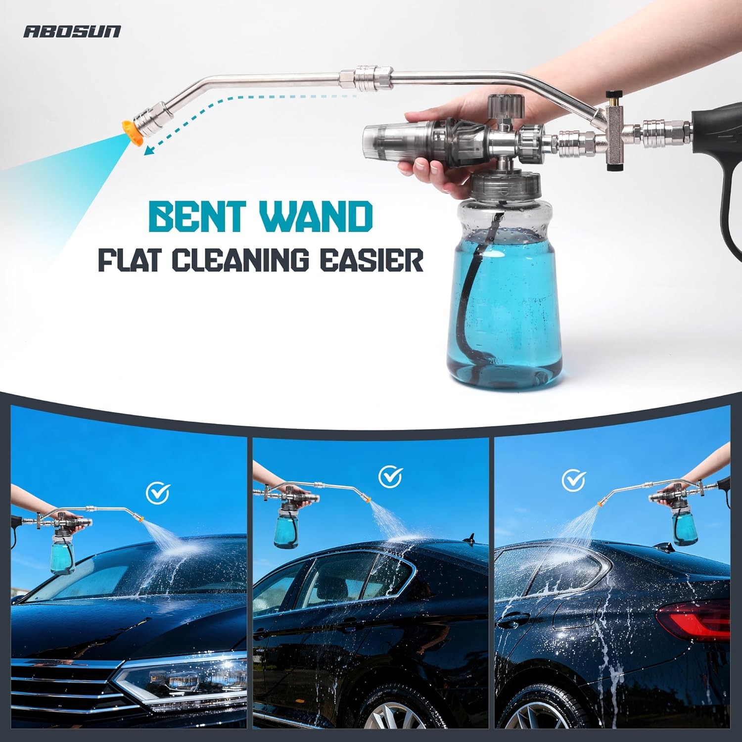 Car Pressure Washer with Foam Gun 5200 PSI, Heavy Duty Brass Snow Foam Cannon Ki