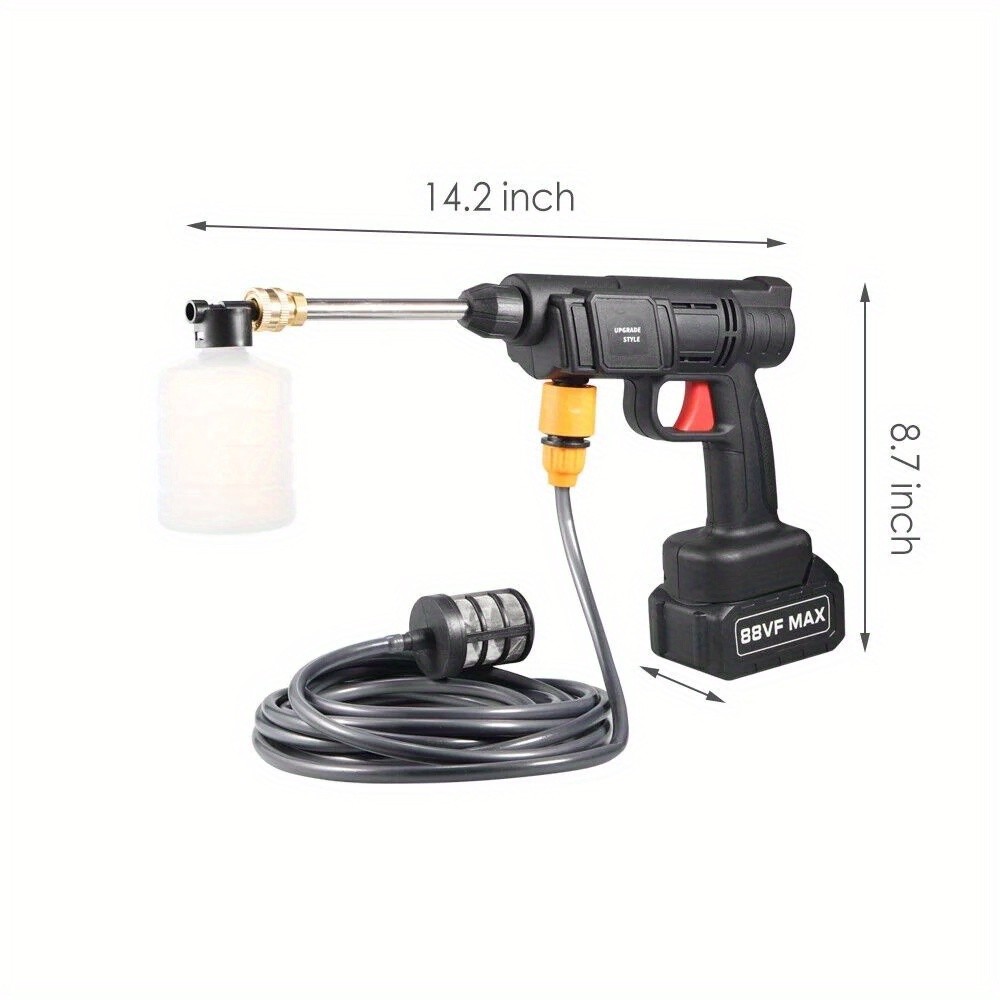 1pc Cordless High Pressure Washer, Portable Power Cleaner Kit with 2 Batteries