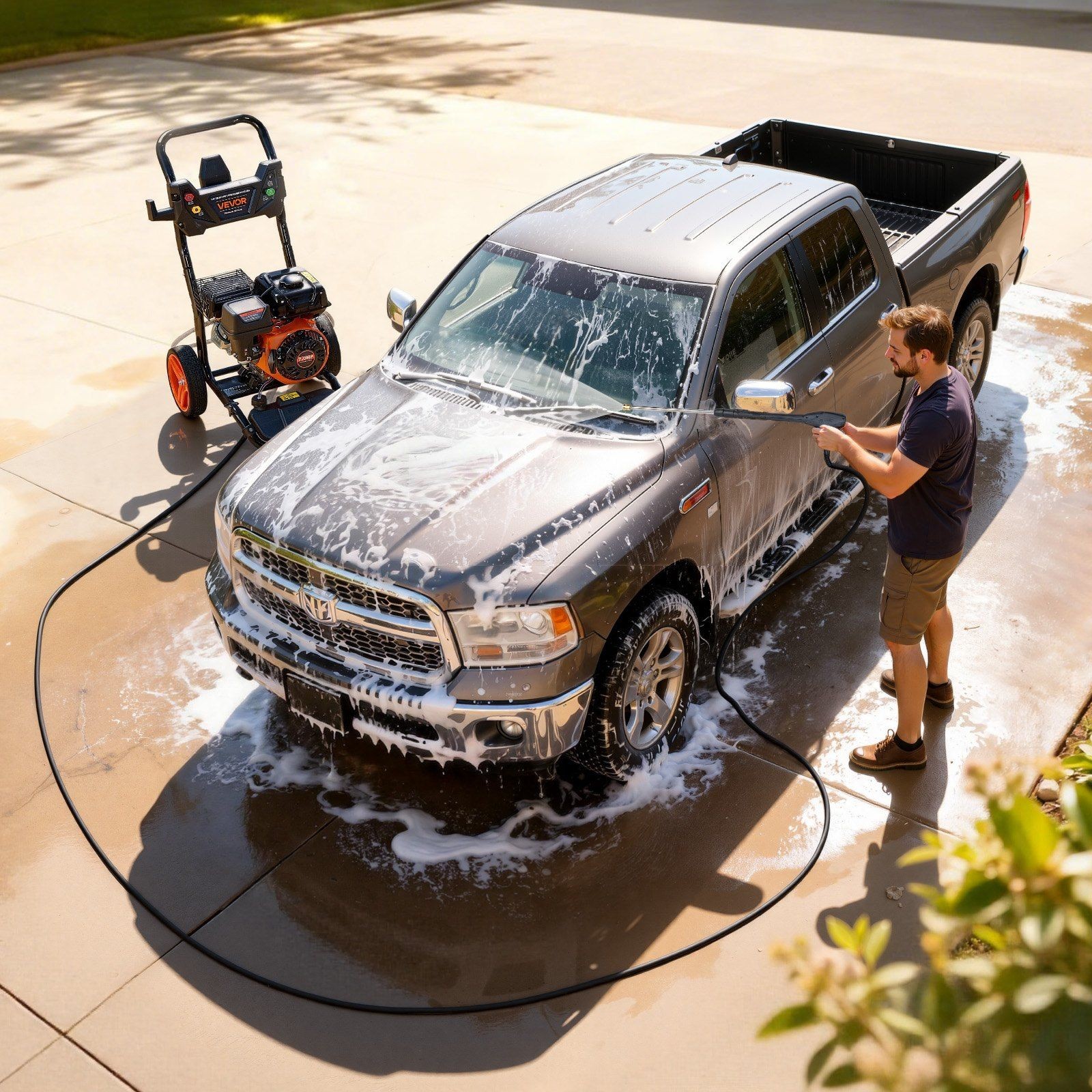 Gas Pressure Washer 3600 PSI, Full Copper Pump, 5 Nozzle Set, 26ft Hose