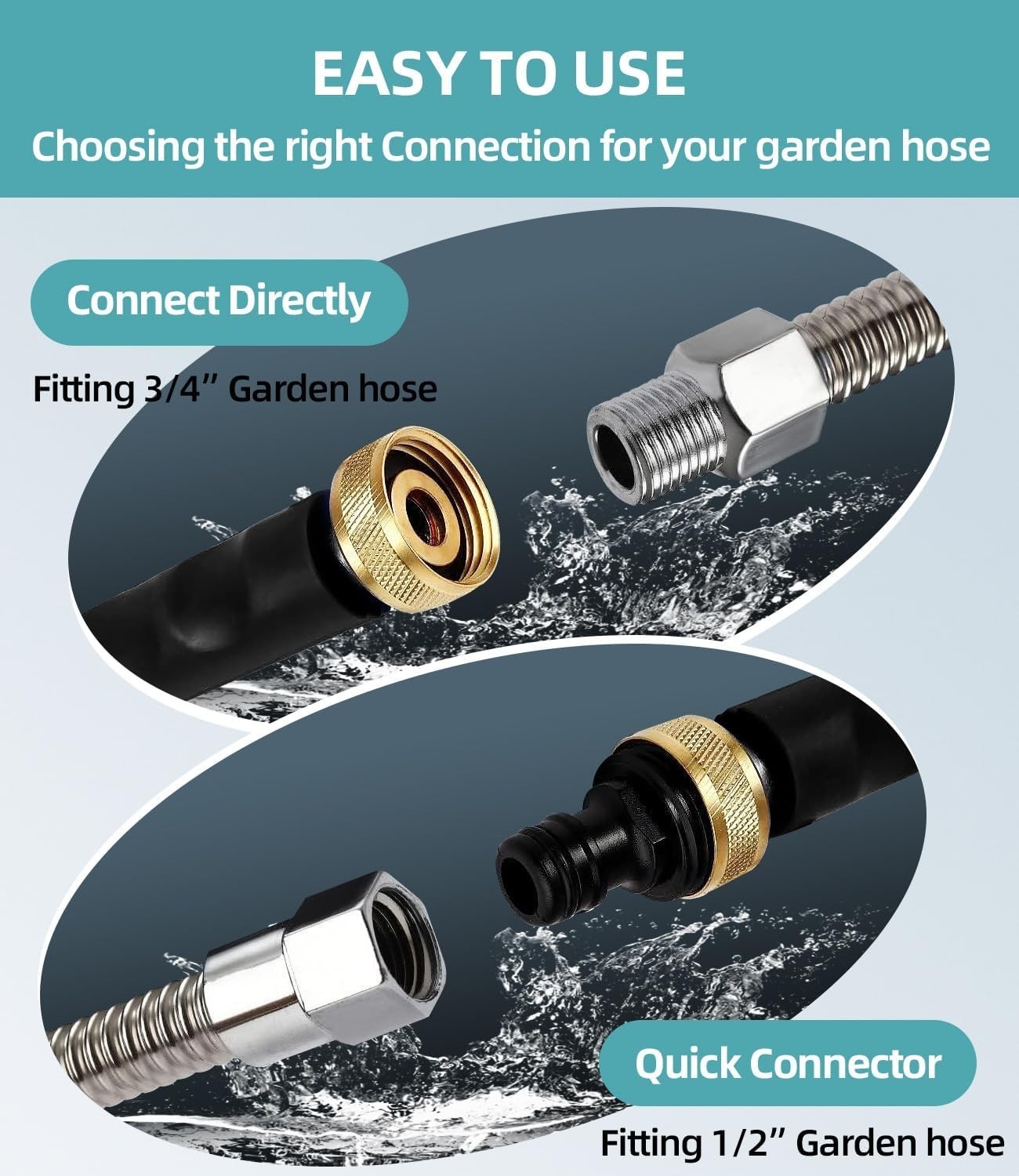 Jet Nozzle High Pressure Hose Nozzle with 3 Nozzles, Black