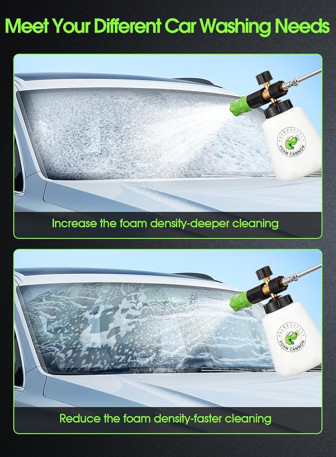1.5L Electric Car Foam Sprayer, Foam Sprayer for Car Wash with USB Rechargeable,