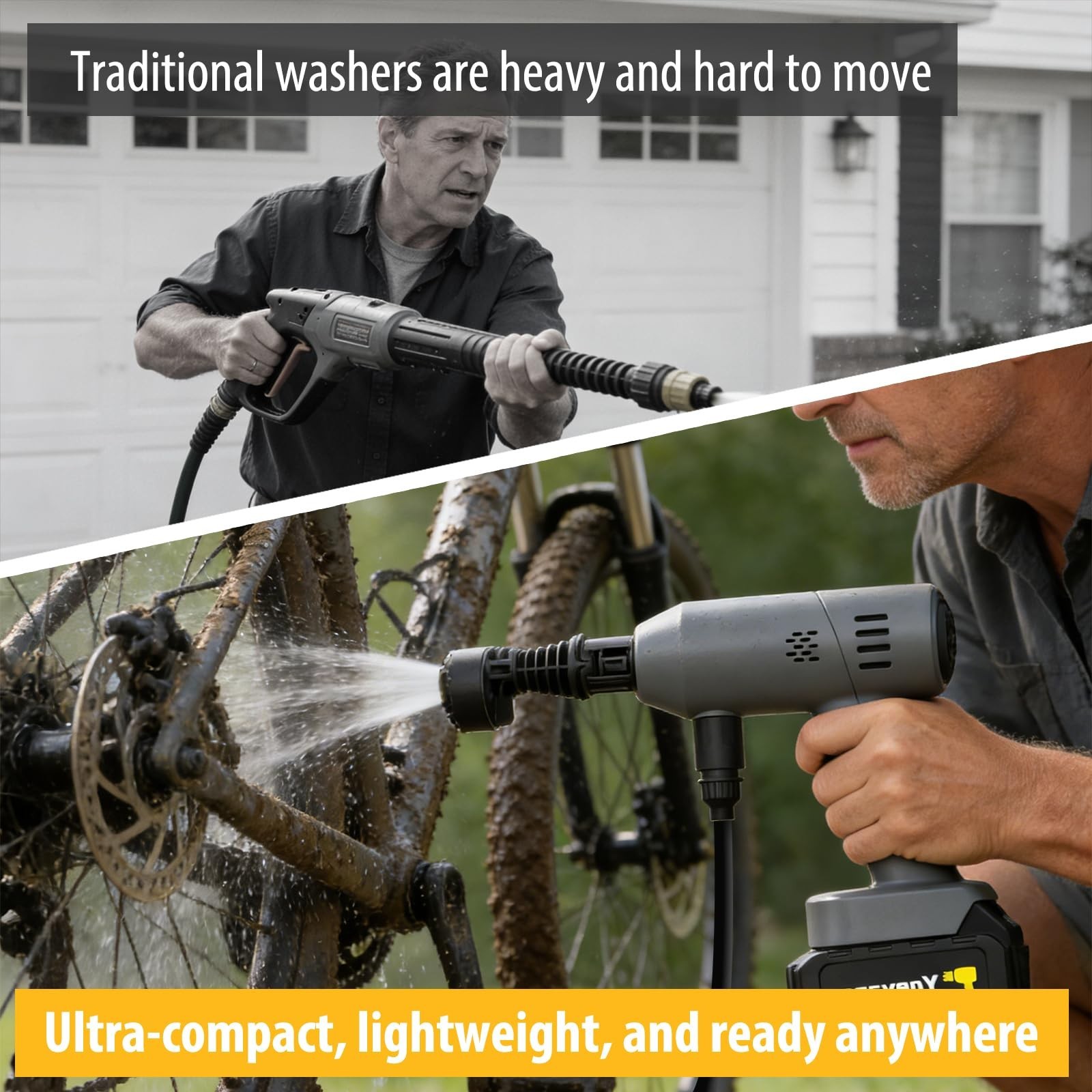 Portable Handheld Cleaning Tool for Car Patio Fence Window Garden Outdoor Use