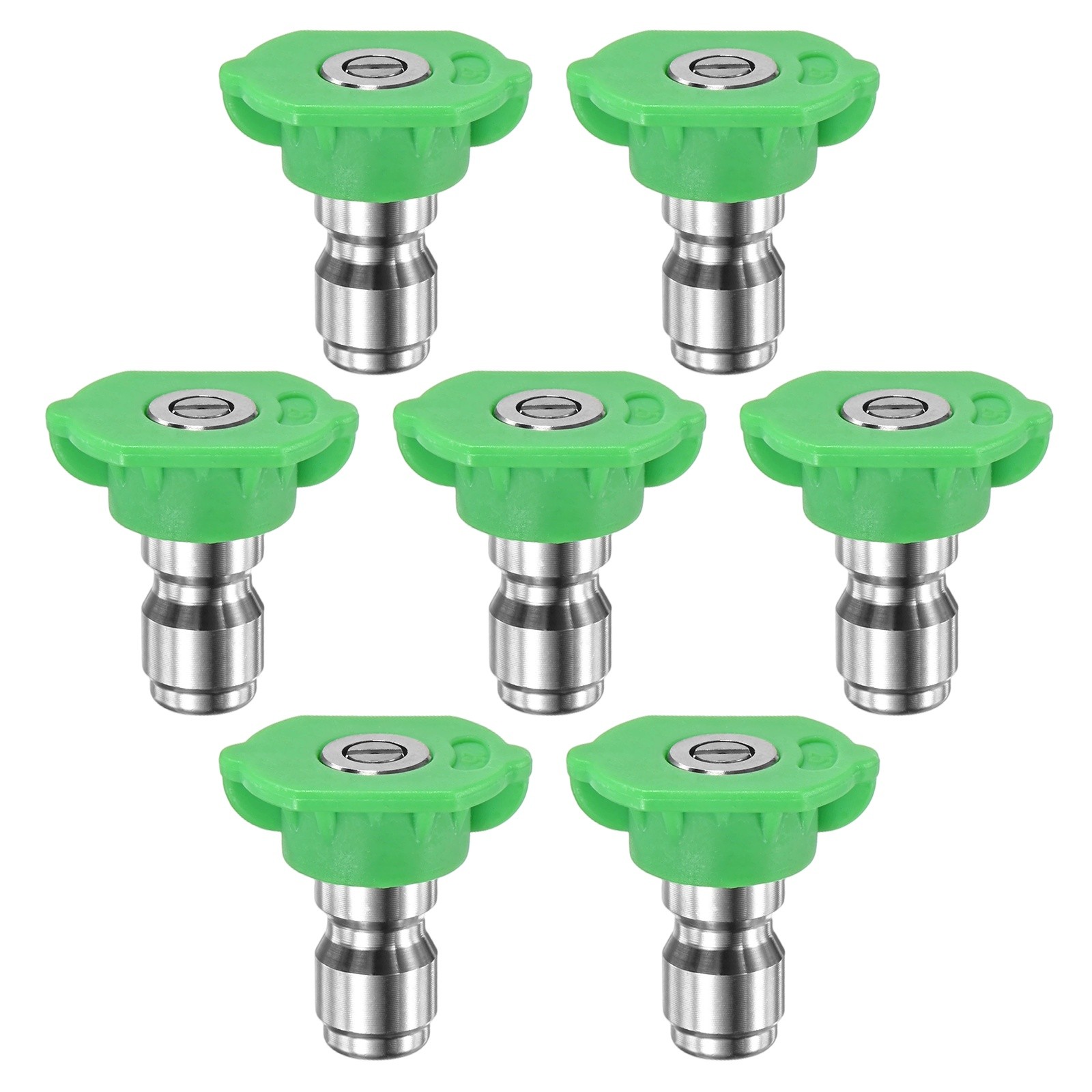7PCS 25 Degree Pressure Washer Nozzle, 1/4 Inch Quick Connect, 4000PSI [Green]