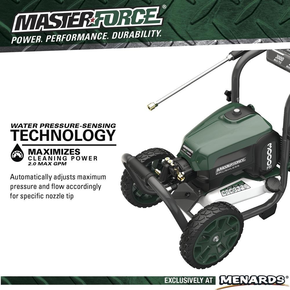 3000PSI 2.0 Max GPM 14 Amp Corded Electric Pressure Washer Wheelbarrow Cleaner