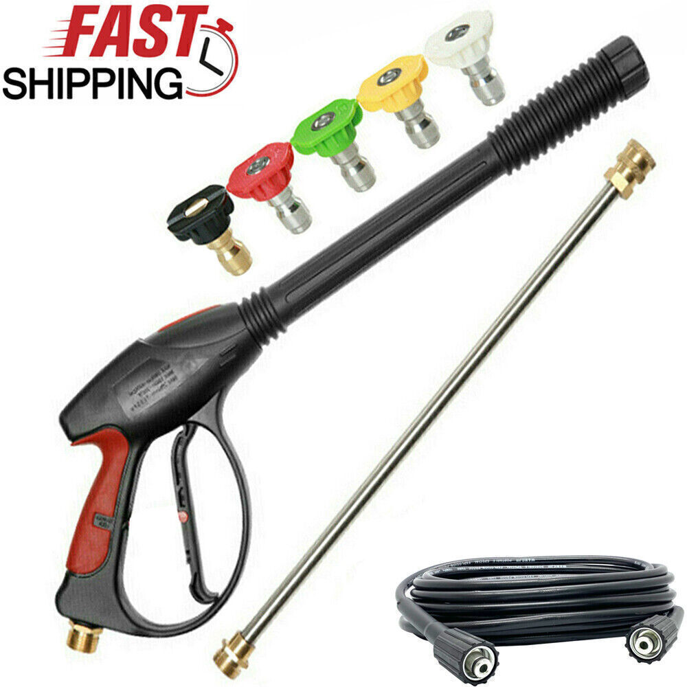 High Pressure 4000PSI Car Power Washer Gun Spray Wand Lance Nozzle and Hose Kit