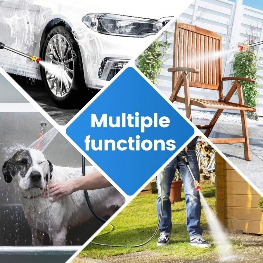 21V Cordless Pressure Washer with 2 Batteries 6-in-1 Nozzle