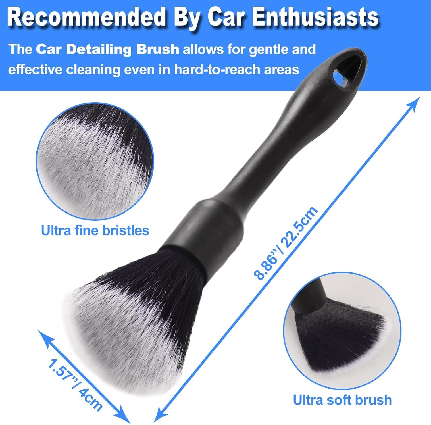 NIKCOSMK 3PCS Wheel Brush Kit for Cleaning and Tire, Rim Blue