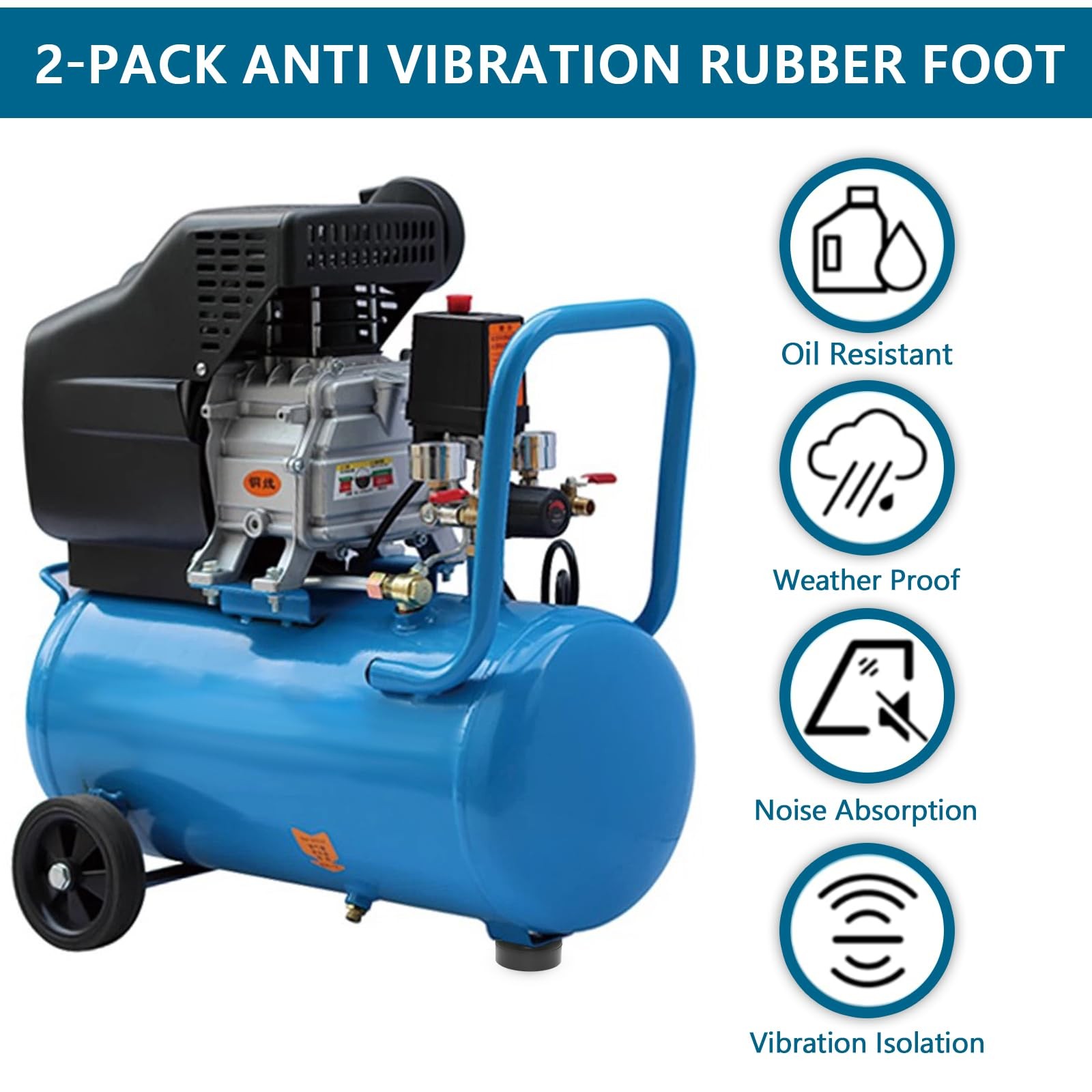 Heavy Duty Anti Vibration Feet for Generators, Pressure Washers, Compressors …