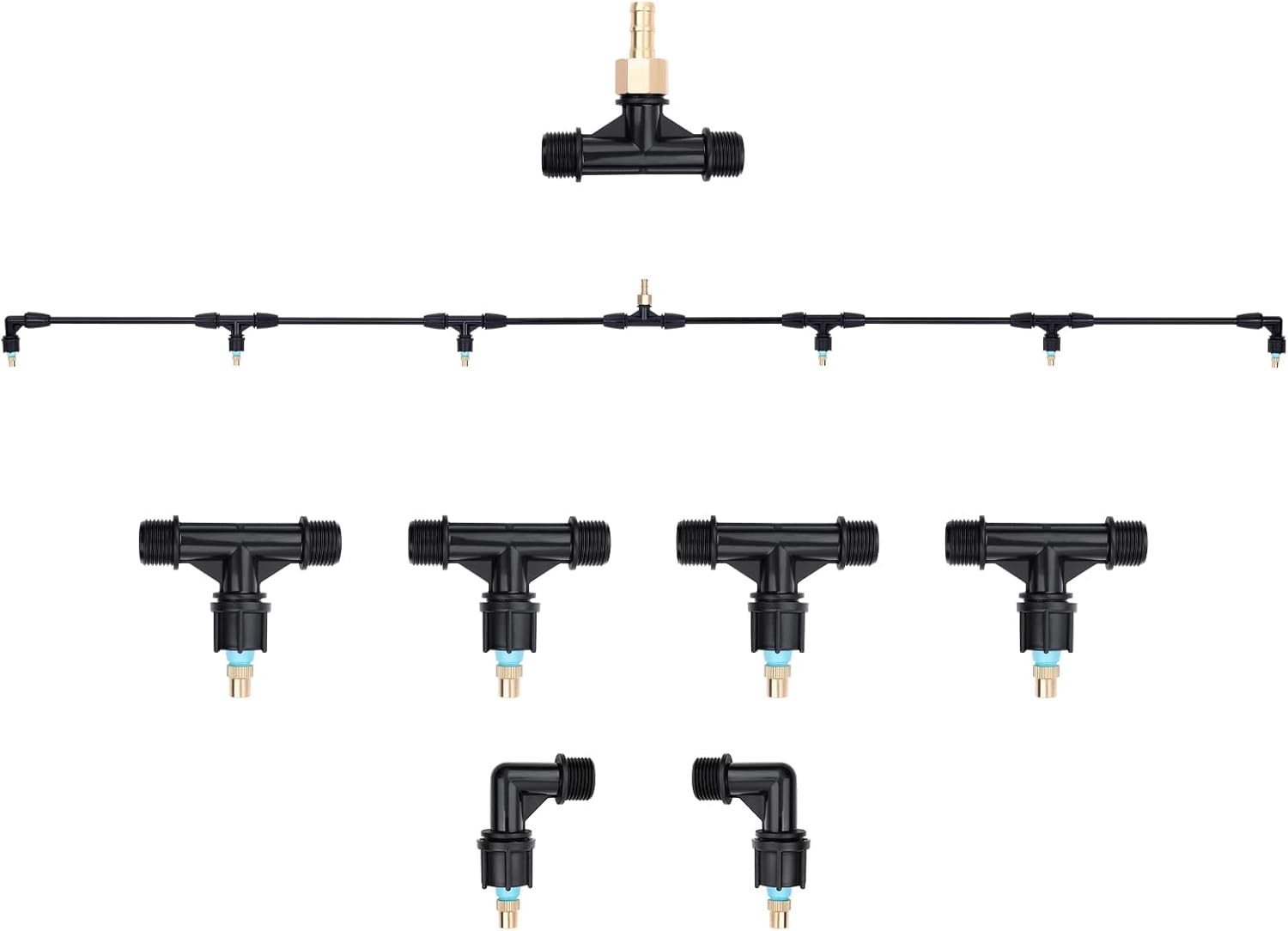 6-Nozzle Poly Boom Wand with 3/8″ Brass Fitting, 7.5 Ft. 16 inches,