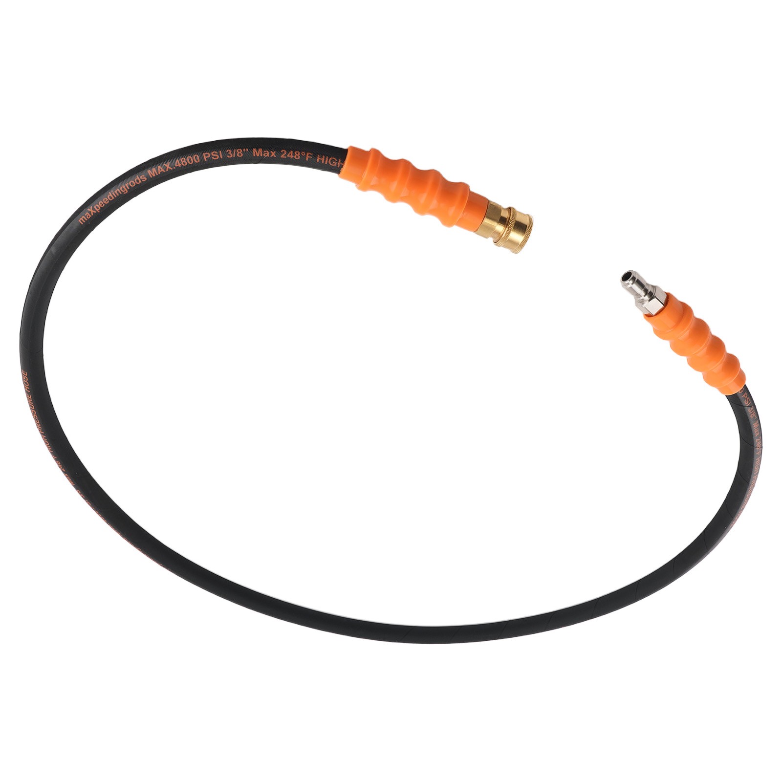 3/8″ Pressure Washer Hose 5FT 4800 PSI Heavy Duty Steel Braided Black Rubber