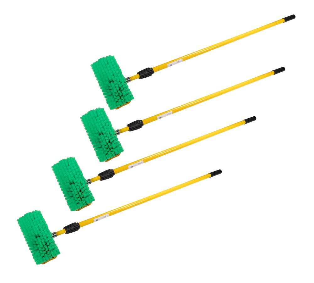 4Pc 10″ Bi-Level Car Wash Brush & 4′ to 8′ Long Handle w/Soft Bristles for Truck